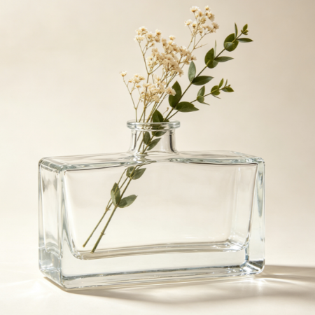 Rectangular glass vase